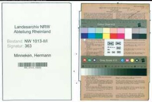 Entnazifizierung Hermann Minneken , geb. 09.05.1899 (Techniker)