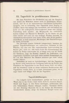 III. Tageslicht in geschlossenen Räumen.