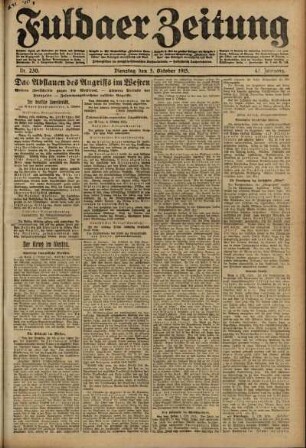 Ausgabe vom Dienstag, den 05. Oktober 1915.