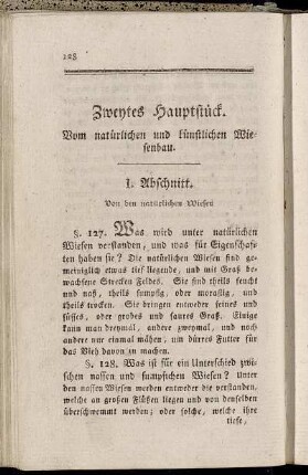 Zweytes Hauptstück. Vom natürlichen und künstlichen Wiesenbau