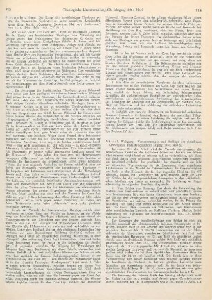 714-716 [Rezension] Wiefel, Wolfgang, Voraussetzungen und Anfänge des christlichen Kirchenjahres im Lichte der Religionsgeschichte