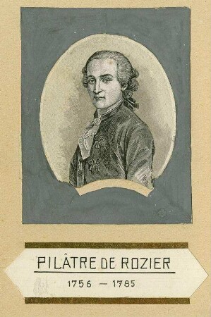 Jean Francois Pilâtre de Rozier, elsässischer General und Physiker in Uniform, Brustbild in Halbprofil