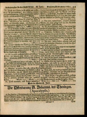 Die Offenbarung S. Johannis, des Theologen. (Apocalypsis.)