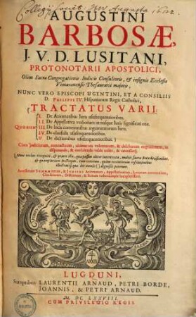 Tractatus varii : quorum I. De axiomatibus iuris usu frequentioribus ...