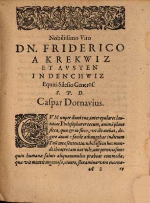 Casparis Dornavii Encomium Scarabaei : ad Fridericum a Krekwitz