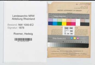 Entnazifizierung Hedwig Roemer, geb. 29.01.1894 (Lehrerin)