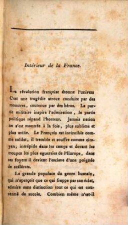 Coup d'oeil politique sur l'avenir de la France : Mars 1795