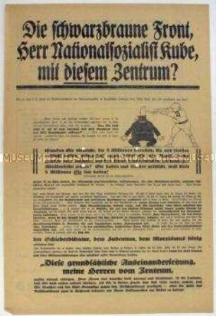 Sonderdruck der DNVP zur Reichstagswahl 1932 mit Polemik gegen die NSDAP und das Zentrum
