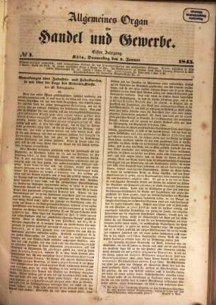 Allgemeines Organ für Handel und Gewerbe und damit verwandte Gegenstände. 11. 1845