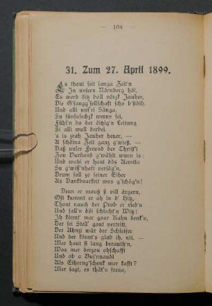 31. Zum 27. April 1899.