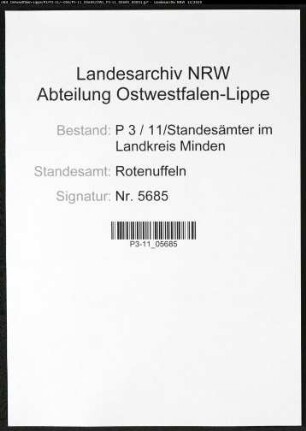 Sterberegister Standesamt Rothenuffeln