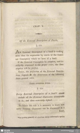 Chap. V. Of the External Descriptions of Fossils