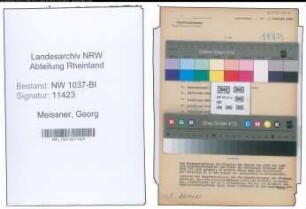 Entnazifizierung Georg Meissner , geb. 20.11.1894 (Chemiker)