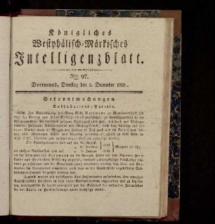 Königliches westphälisch-märkisches Intelligenzblatt. 1817-1833