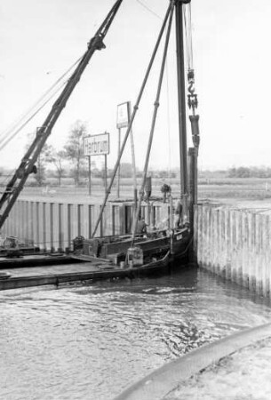 Neue Schleuse Herbrum im Bau/Dortmund-Ems-Kanal