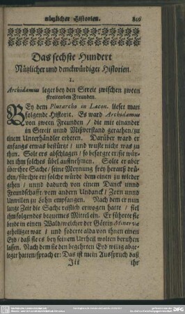 Das sechste Hundert Nützlicher und denckwürdiger Historien