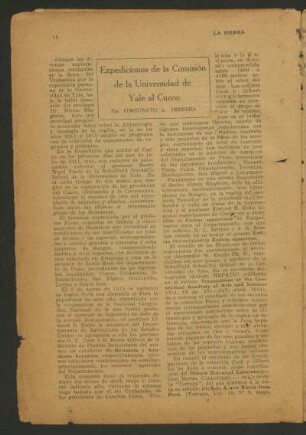 Expediciones de la Comisión de la Universidad de Yale al Cuzco.
