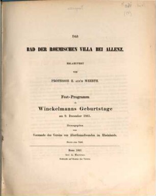 Das Bad der römischen Villa bei Allenz