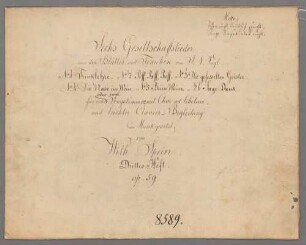 6 Lieder; V (2), Coro (ad lib.), pf - BSB Mus.Schott.Ha 8943-2