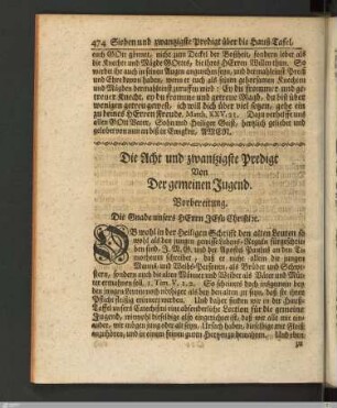 Die Acht und zwanzigste Predigt Von Der gemeinen Jugend.