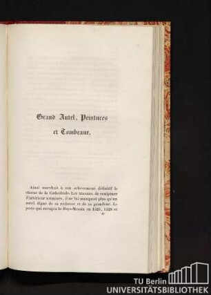 Grand Autel, Peintures et Tombeaux.
