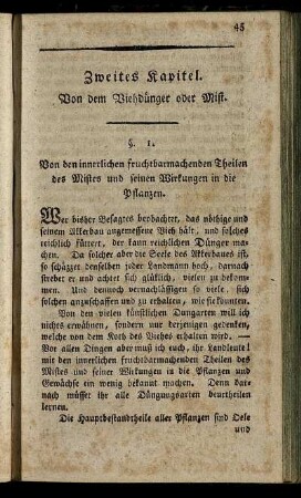 Zweites Kapitel. Von dem Viehdünger oder Mist.