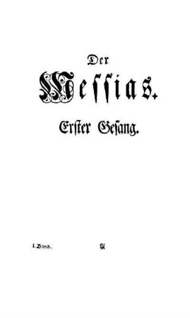 Der Messias. Erster Gesang