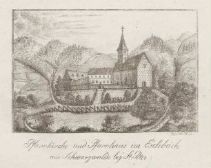 Pfarrkirche und Pfarrhaus im Eschbach am Schwarzwald bey St. Peter