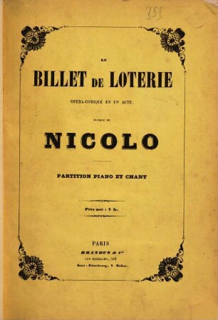 Le billet de loterie : opéra comique en un acte