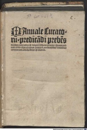 Manuale curatorum predicandi prebens modum