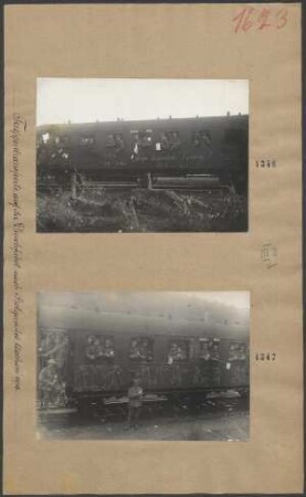 Truppentransporte auf der Durchfahrt nach Belgien bei Aachen 1914