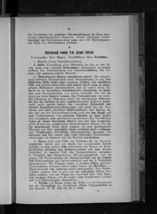 Sitzung am 24. Juni 1930