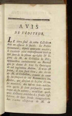 Avis de L´Éditeur.