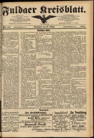 Zweite Ausgabe vom Samstag, den 29. Oktober 1904.