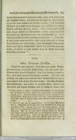 XIII. Über Benjamin Franklin