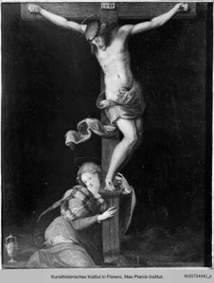 Der gekreuzigte Christus mit Maria Magdalena