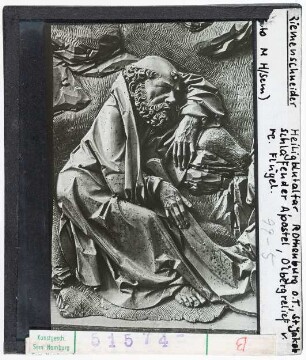 Riemenschneider: Heiligenblutaltar, Rothenburg o.T., St. Jakob, rechter Flügel schlafender Apostel