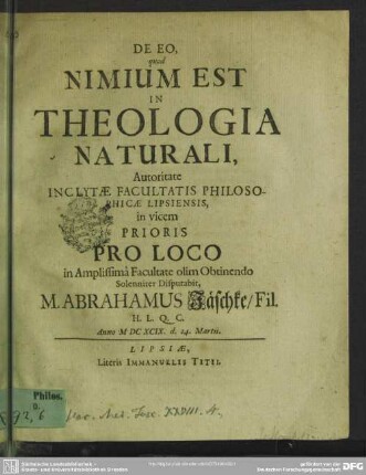 De eo, quod nimium est in theologia naturali