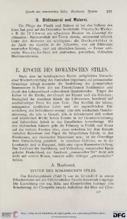 E. Epoche des romanischen Stiles