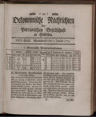 XXIII. Stück. Sonnabends den 12 Junius 1773.