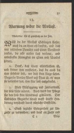 12. Warnung wider die Wollust
