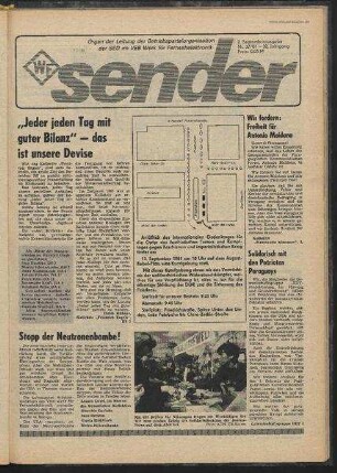 Betriebszeitung 'WF-Sender', Nr.32/1981 (2. Septemberausgabe 1981)