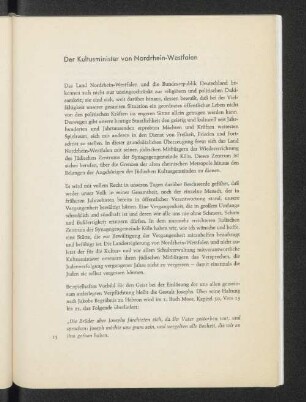 Der Kultusminister von Nordrhein-Westfalen