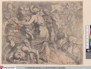 [Versöhnung Odysseus' und den Rebellen Ithakas nach Eingreifen Minervas; Reconciliation of Ulysses and the Ithacan Rebels after Inervention of Minerva]