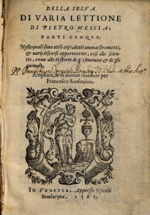 Della selva di varia lettione : parti cinque ...