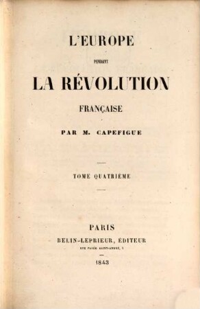 L' Europe pendant la Révolution française. 4