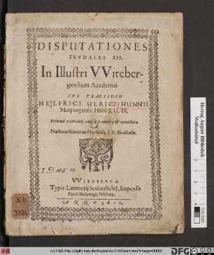 Disputationes Feudales XII.