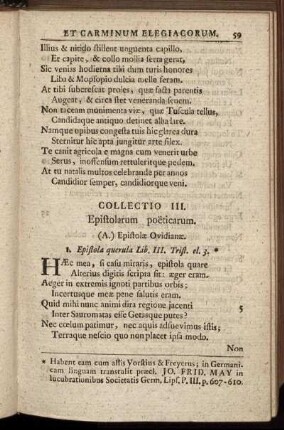 Collectio III. Epistolarum poeticarum.