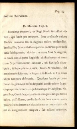 De Monetis. Cap. X.