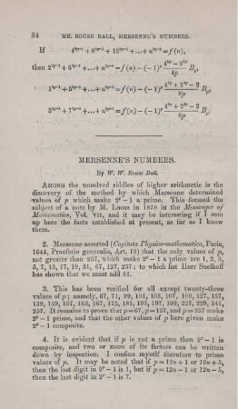 Mersenne's numbers.